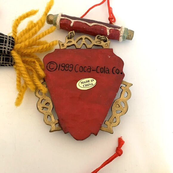 4 Kurt Adler 1999 Coca-Cola Ornaments Resin Santa Polar Bear Signs Vtg Xmas - Picture 5 of 10